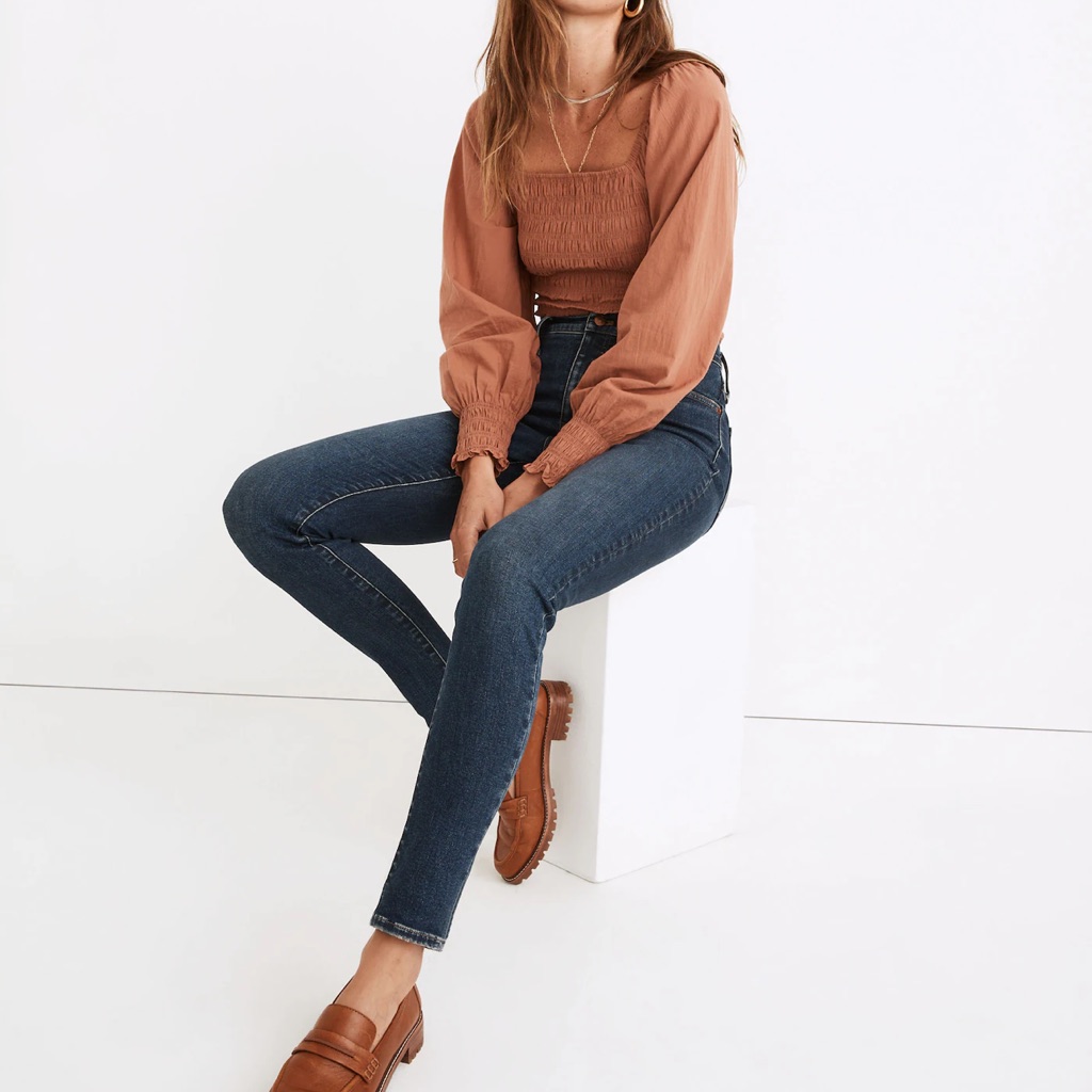 Petite 9" Mid-Rise Skinny Jeans In Skillman Wash